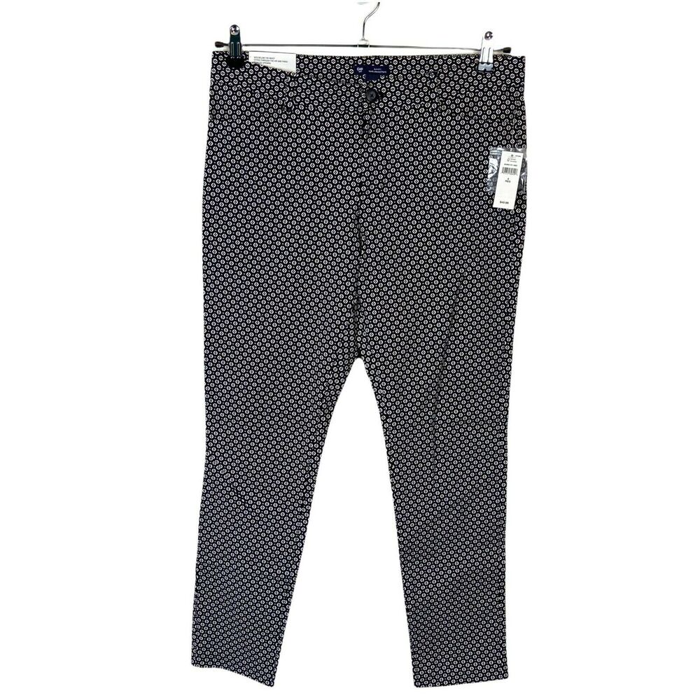 The Gap Pants Wome Black White Flat Front Slim City Stretch Size 8 Regular NWT